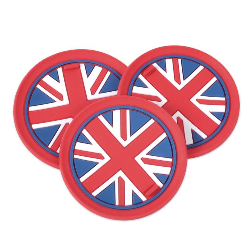 3 Stück Red Union Jack Anti-Rutsch-Cup-Matte für Mini Cooper R55 R56 R57 R58 R59 von Eastar