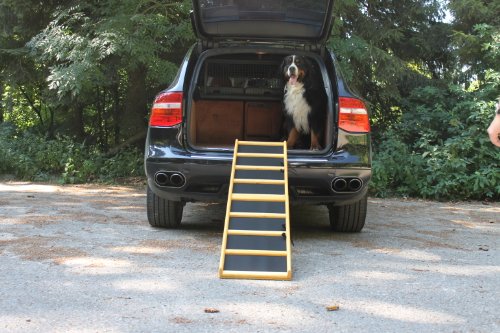 Easy-Hopper Hunderampe / Hundetreppe / Einstiegshilfe "Komfort" imprägniert mit Feinriefengummimatte von Easy-Hopper