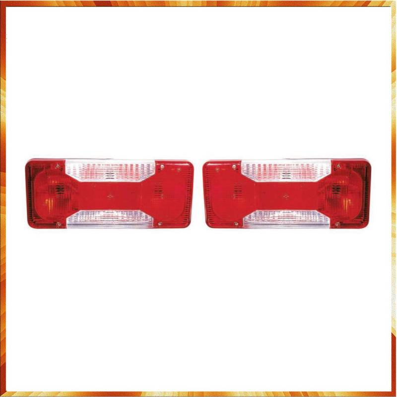 Easy Link 2x Lichtscheibe Glas Heckleuchte Rückleuchte für Iveco Daily IV Pritsche/Fahrgestell 2006 - 2011, Fiat Doblo 2006 - 2011, Rot/Weiß, Halogen, ECE-geprüft, Original Passform von Easy Link
