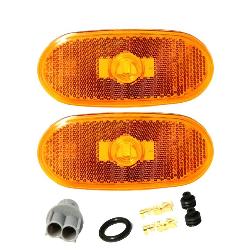 Easy Link 2x Seitenmarkierungsleuchten 12V mit Glühbirne Orange Kompatibel mit Mercedes Sprinter 906 W906 VW Crafter E-Prüf 9068201456 0038202956 2E0945061C von Easy Link