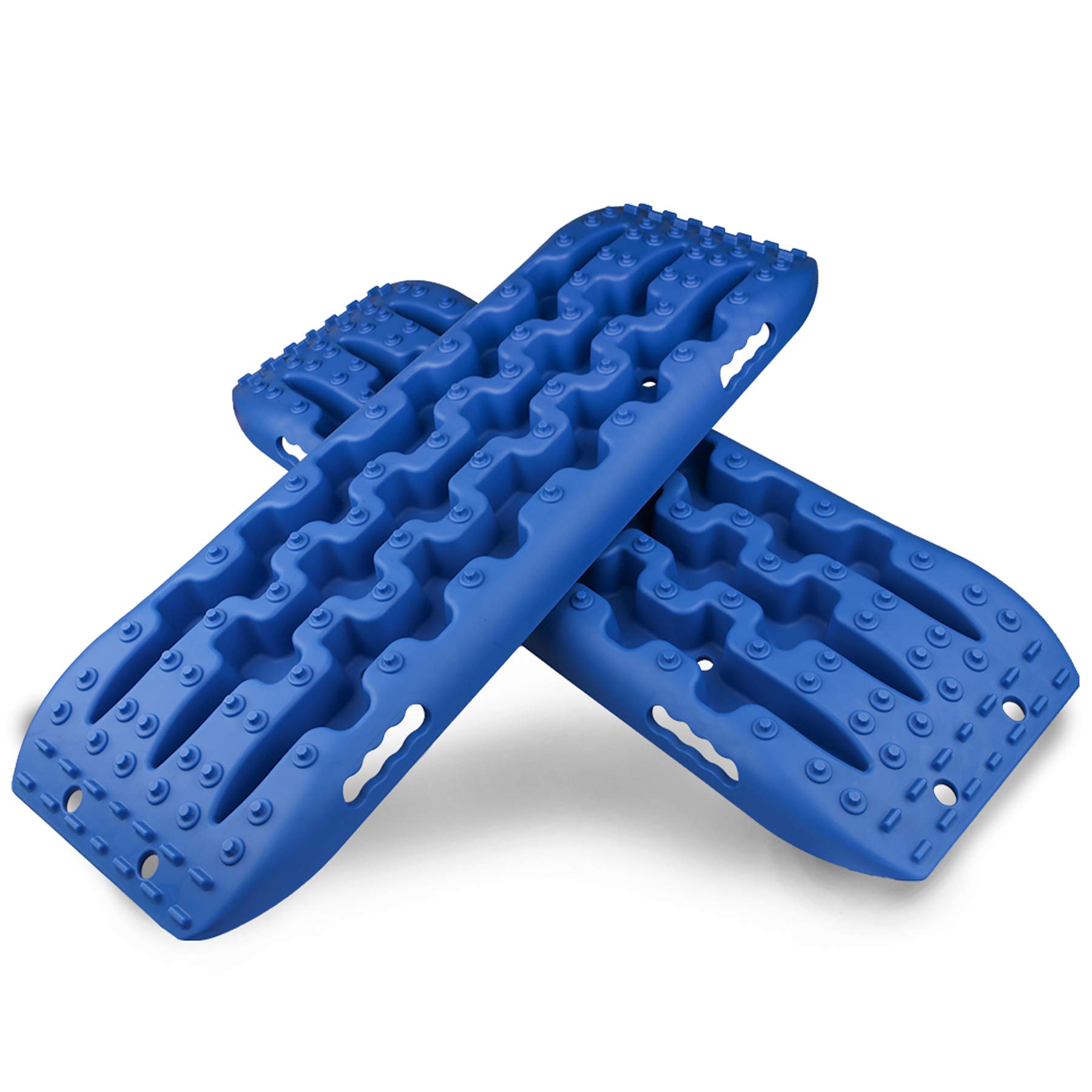 Easy4straps 2 Stück Recovery Board Off-Road Traktionsgriff Winterbretter Sand für Auto AUV Notrettung Reifenleiter (blau) von Easy4straps
