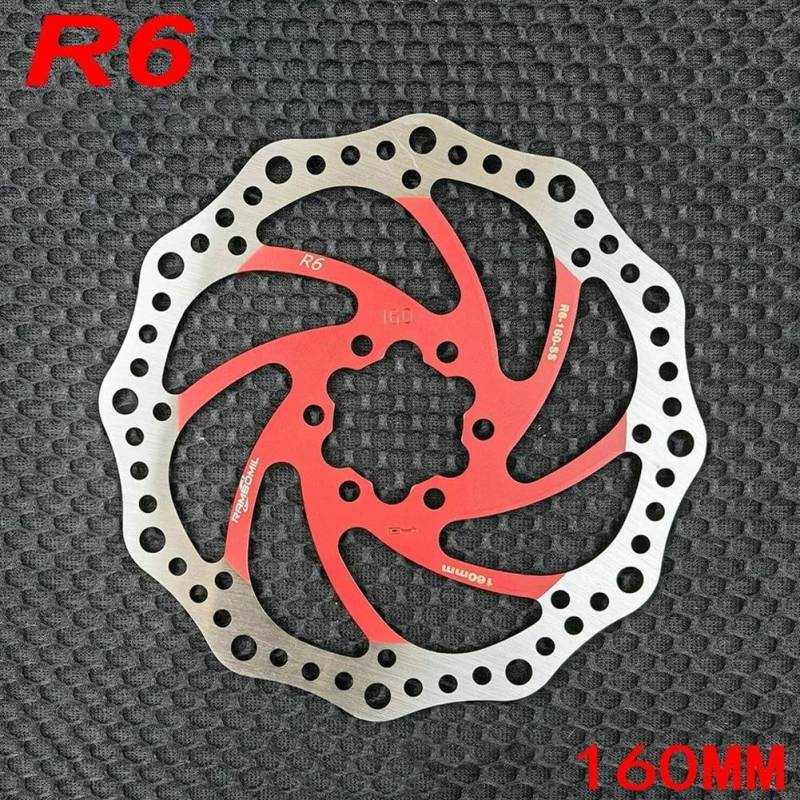 Scheibenbremslösung für Rotor-Fahrräder, Edelstahl-Konstruktion, kompatibel mit 160 bis 203 mm Größen (Rot 160) von EasyByMall