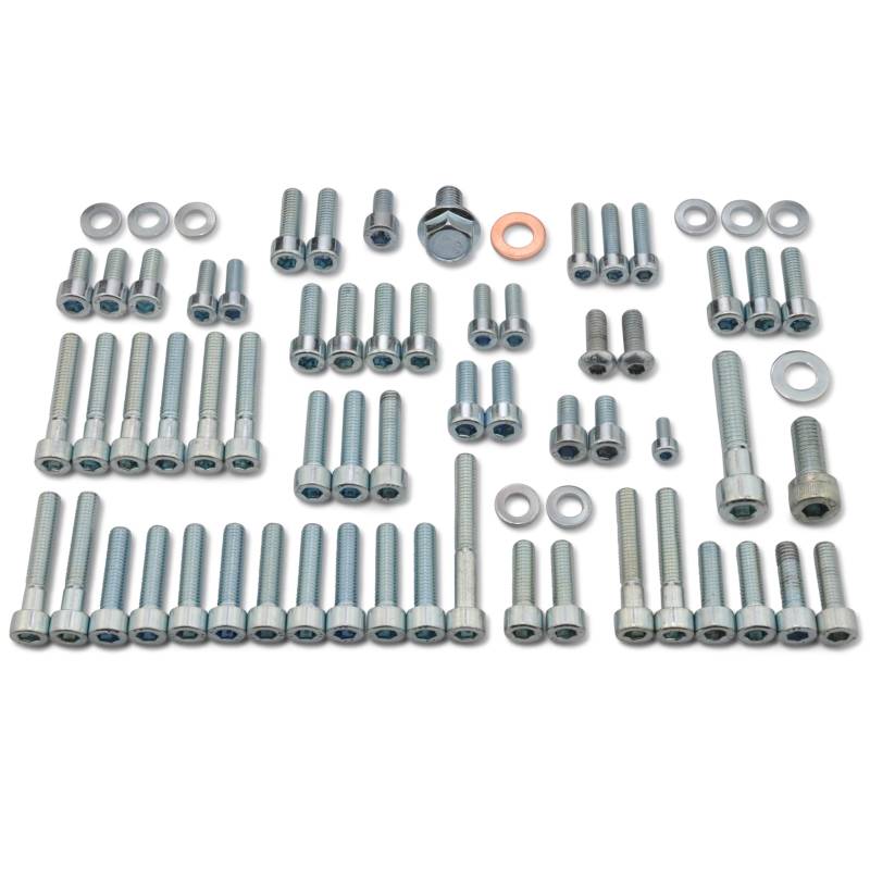 Easyboost Kompletter Schraubensatz 59 Schrauben aus verzinktem Stahl CHC für MBK Booster Nitro Ovetto Mach-G Stunt Rocket Yamaha Bw's Slider Aerox Jog-R Neo's Aprilia SR Malaguti F10 F12 Minarelli von Easyboost