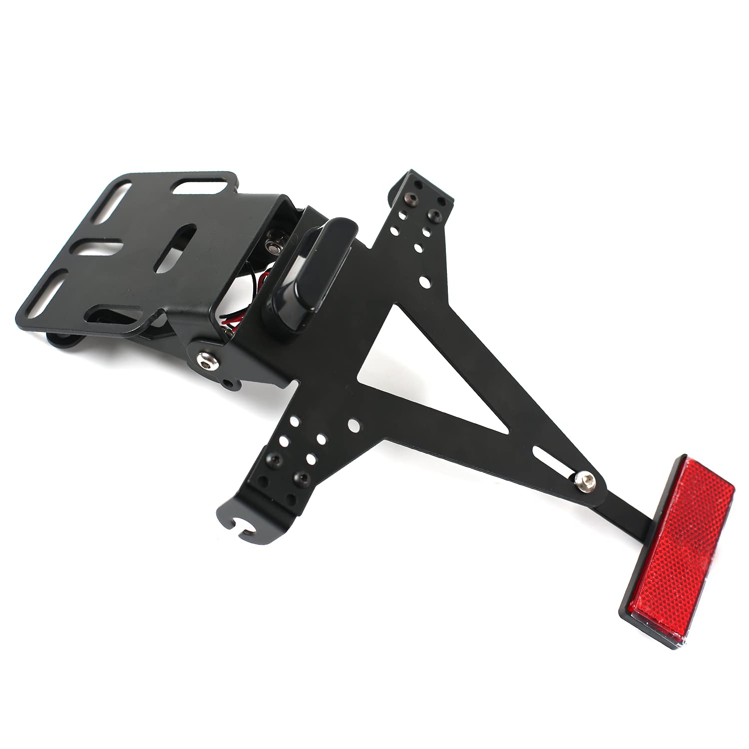 Motorrad Kennzeichenhalter, Einstellbare Lizenz Halterung mit Kennzeichenbeleuchtung, Kompatibel mit Den Meisten Gängigen Motorradmodellen Motorrad Kennzeichenhalter, Einstellbare Lizenz Halterung mit Kennzeichenbeleuchtung, Kompatibel mit Den Meisten Gängigen Motorradmodellen von Easyhomie