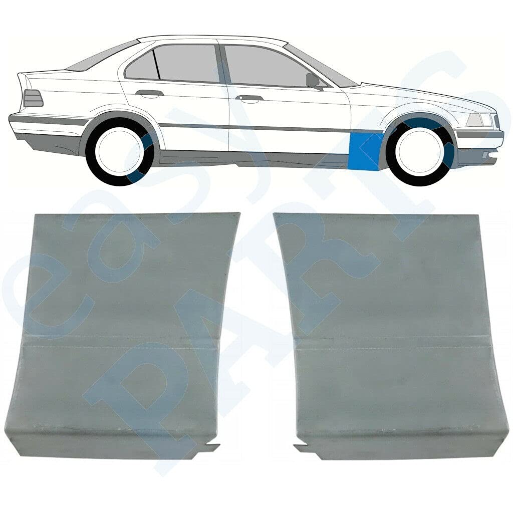 Frontflügel-Reparaturblech, Frontflügel, 2 Stück, passend für BMW 3 E36 / 1990-2000, nur Limousine und Kombi, unlackierter Stahl, für beide Seiten des Autos, beseitigen Sie Rost in Ihrem Auto. von Easyparts