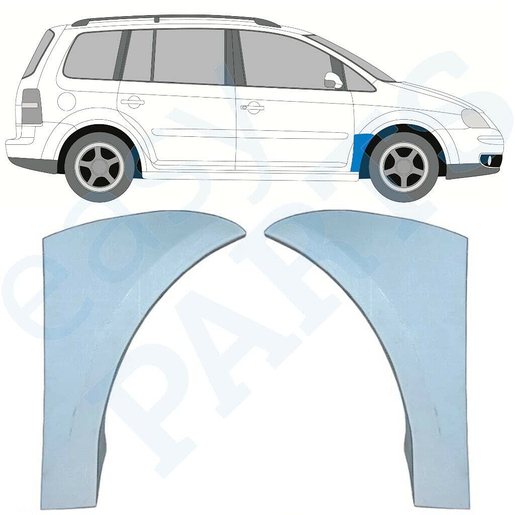 Frontflügel-Reparaturblech Frontflügel, 2 Stück, passend für Volkswagen Touran 2003 2015 1T 1T2 1T3 Limousine und Kombi Stahl unlackiert für beide Seiten des Autos Beseitigen Sie von Easyparts