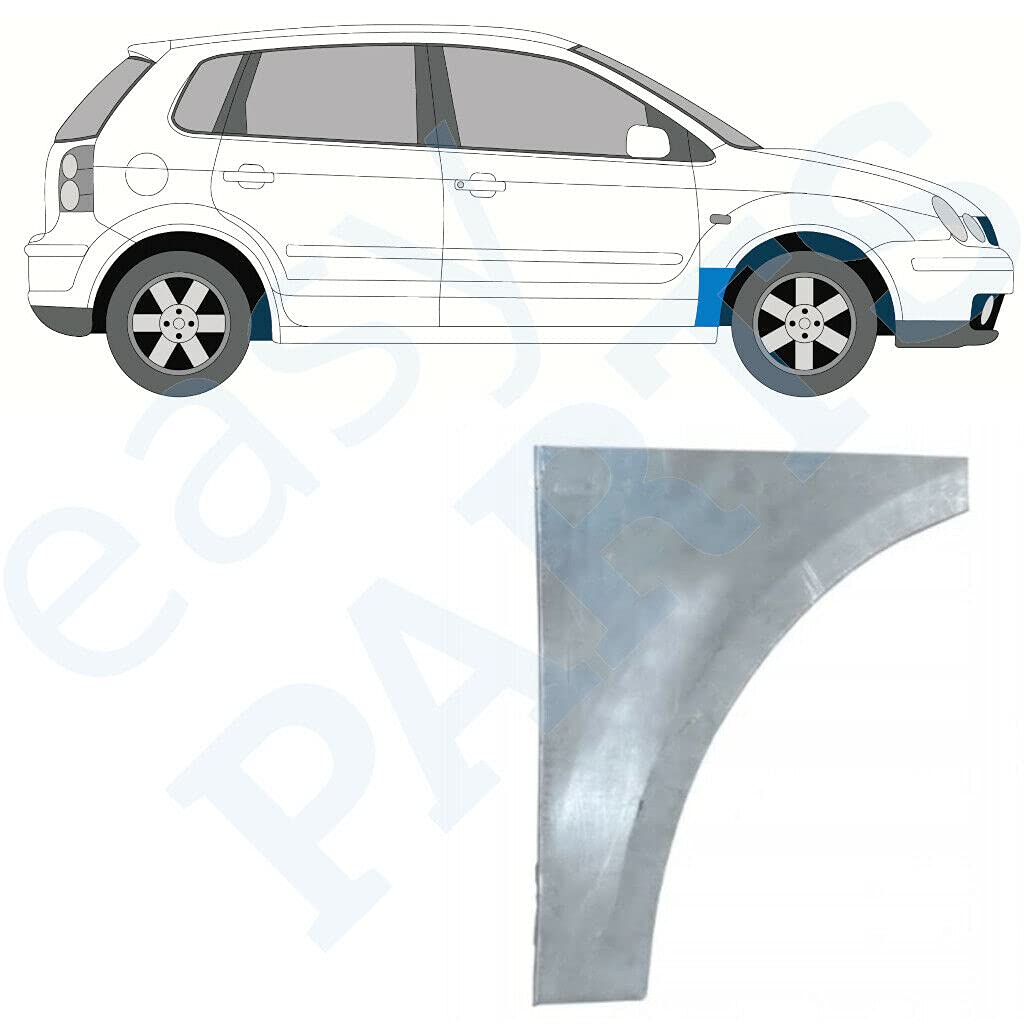 Frontflügel-Reparaturblech passend für Volkswagen Polo / 20012009 / 9N / 3/5-Türer / unlackierter Stahl / rechte Seite (Fahrerseite / abseits / O/S) / Beseitigen Sie Rost in Ihrem Auto. von Easyparts