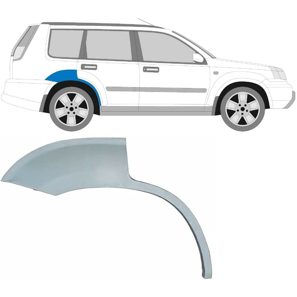 Hinterradlauf-Reparaturblech passend für Nissan X-Trail / 20012007 / T30 / unlackierter Stahl / rechte Seite (Fahrerseite / Offside/O/S) / Beseitigen Sie Rost in Ihrem Auto. von Easyparts