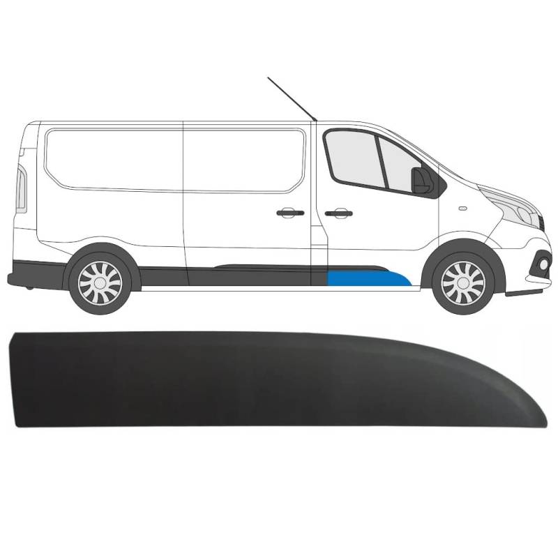 Seitliche Türleiste Leiste - Autotürschutz Zierleiste Ersatz mit Clips für Renault Trafic/Opel Vivaro/Fiat Talento/für alle Designmodelle von 2014 bis 2022 von EasyParts