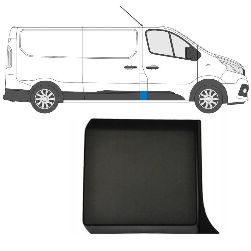 Seitliche Türleiste Leiste - Autotürschutz Zierleiste Ersatz mit Clips für Renault Trafic/Opel Vivaro/Fiat Talento/für alle Designmodelle von 2014 bis 2022 von EasyParts