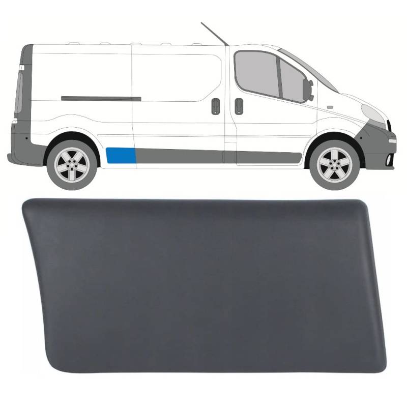 Seitliche Türleiste Leiste - Autotürschutz Zierleiste Ersatz mit Clips für Renault Trafic/Opel Vivaro/Nissan Primastar/für alle Designmodelle von 2001 bis 2014 von EasyParts