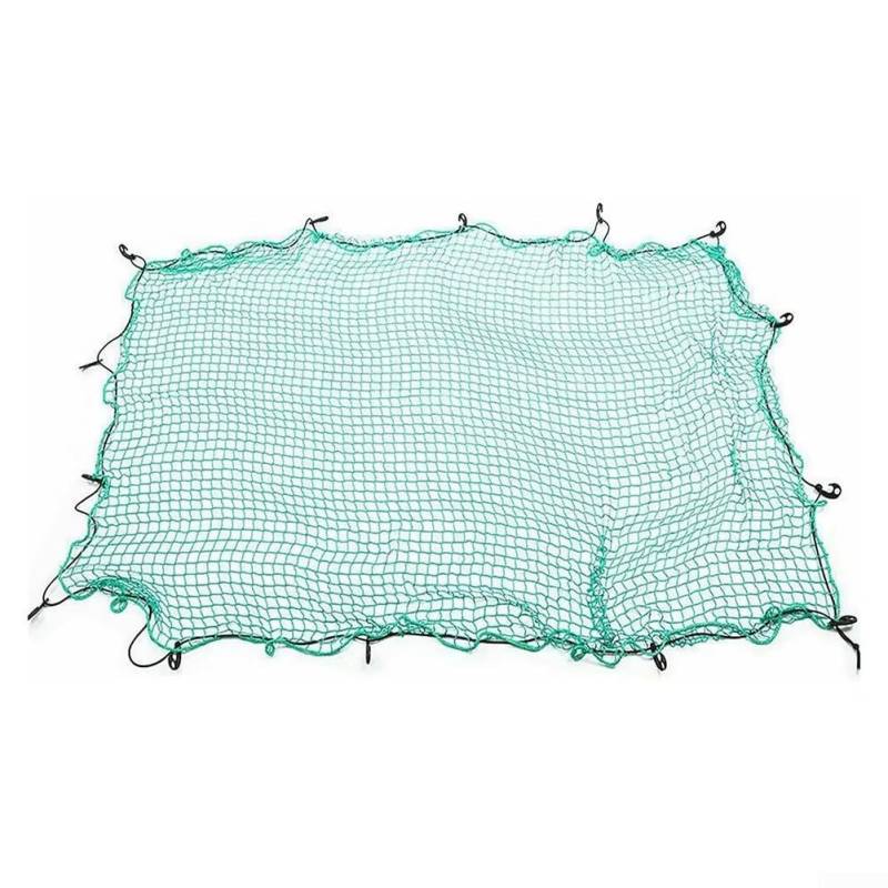 Eawfgtuw Elastisches Gepäcknetz, Gepäcknetz, grünes Polyethylen-Netz, LKW-Bettabdeckung, Anti-Fall-Sicherheitsnetz für SUV, Van, Anhänger, mit elastischen Seilkanten (3 x 4 m) von Eawfgtuw