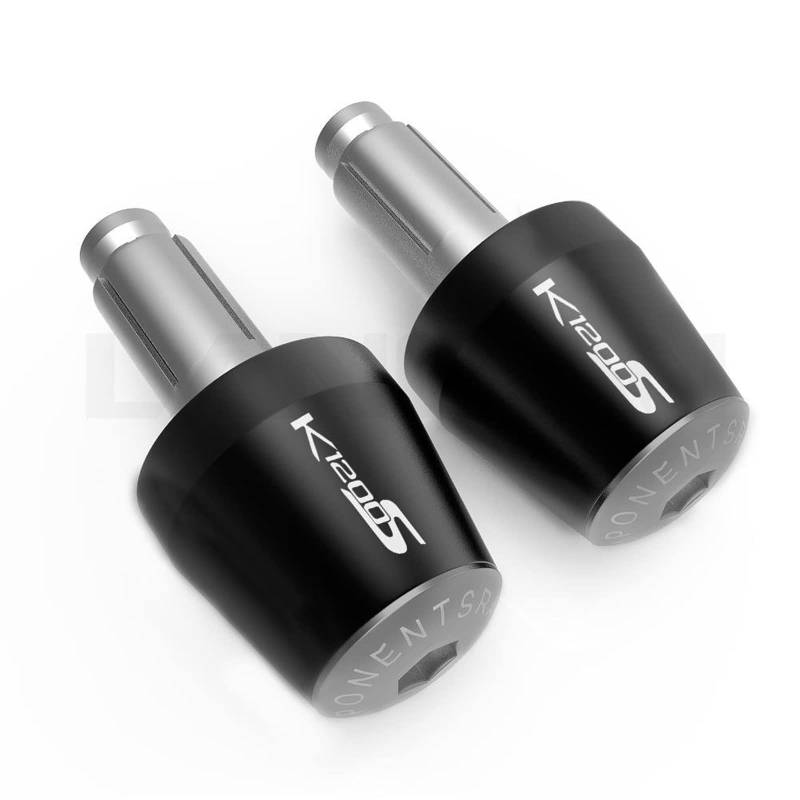 Für BMW K1200S Motorrad Lenkergriffe Endkappe Anti Vibration Silder Plug K 1200 S 2004 2005 2006 2007 2008 CNC Zubehör (Color : Gray) von EbayiN