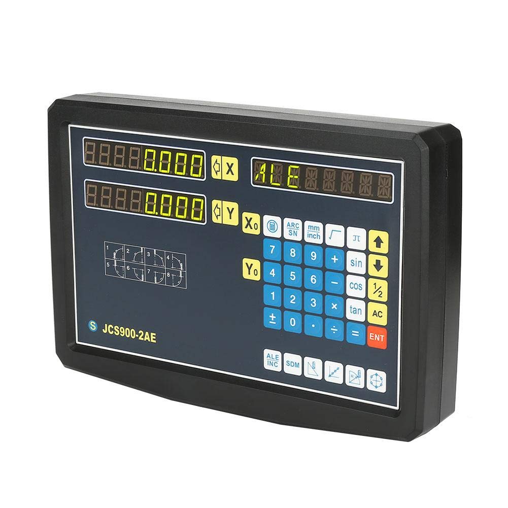 Eboxer 2-Achsen-Digitalanzeige DRO mit Zubehör, Messgerät für Fräsmaschine, Drehmaschine, Drahtschneiden und andere Werkzeugmaschinen (110-240V), Metall von Eboxer