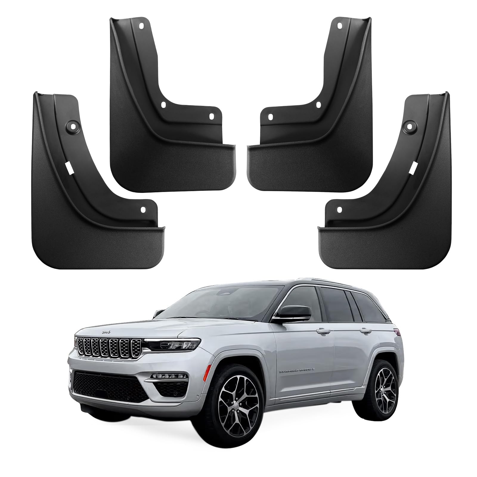 Ecarzo Schmutzfänger, kompatibel mit Jeep Grand Cherokee, Zubehör der 5. Generation, 2022, 2023, 2024, Allwetter-Schmutzfänger, ohne Bohren, Schmutzfänger vorne und hinten, 4-teiliges Set (Nicht L) Ecarzo Schmutzfänger, kompatibel mit Jeep Grand Cherokee, Zubehör der 5. Generation, 2022, 2023, 2024, Allwetter-Schmutzfänger, ohne Bohren, Schmutzfänger vorne und hinten, 4-teiliges Set (Nicht L) von Ecarzo