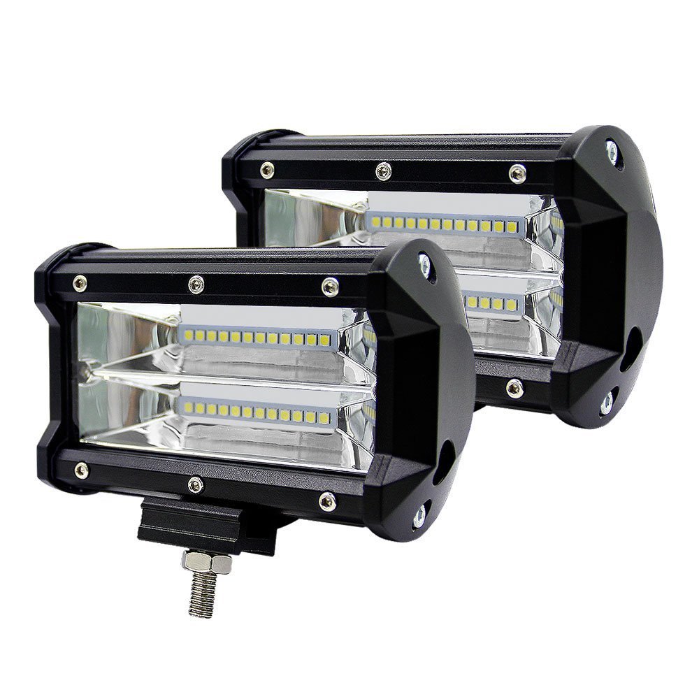 WZTO LED Arbeitsscheinwerfer, 10800LM 24 LED Zusatzscheinwerfer DC 12-24V 72W 5 Inch Auto Scheinwerfer Offroad Flutlicht Spotlight 6000K Wasserdicht IP67 Arbeitslicht (2 Stück) WZTO LED Arbeitsscheinwerfer, 10800LM 24 LED Zusatzscheinwerfer DC 12-24V 72W 5 Inch Auto Scheinwerfer Offroad Flutlicht Spotlight 6000K Wasserdicht IP67 Arbeitslicht (2 Stück) von WZTO