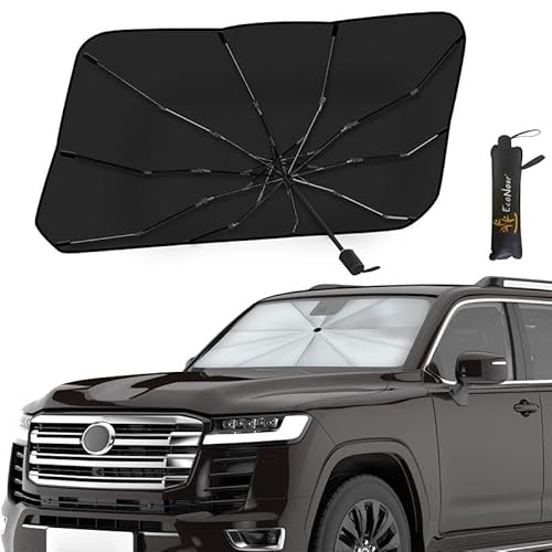 EcoNour Auto-Windschutzscheiben-Sonnenschutz, Faltbarer Reflektor-Sonnenschutz für Auto, blockiert UV-Strahlen, Sonnenblende, um Ihr Fahrzeug kühl und schadenfrei zu halten (groß) von EcoNour