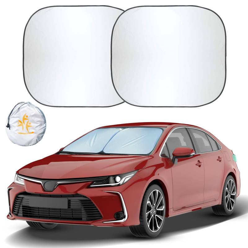 EcoNour Premium Auto-Sonnenschutz mit leicht ablesbarer Größentabelle, universell passend für Auto, SUV, Van, LKW. 210T Nylon Material Small 23.5 x 29 inches ECOSqLarge von EcoNour