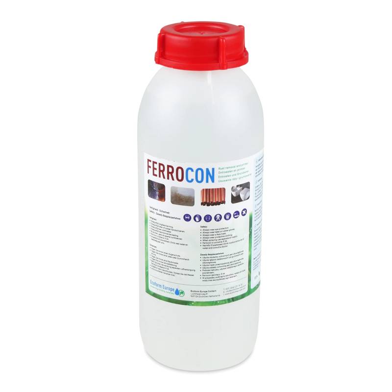 Ecoform Ferrocon Rostumwandler - Rostlöser - Rostentferner für Auto, Haus, Garten - Bestens geeignet für Terrassenplatten - 1 Liter von Ecoform Europe