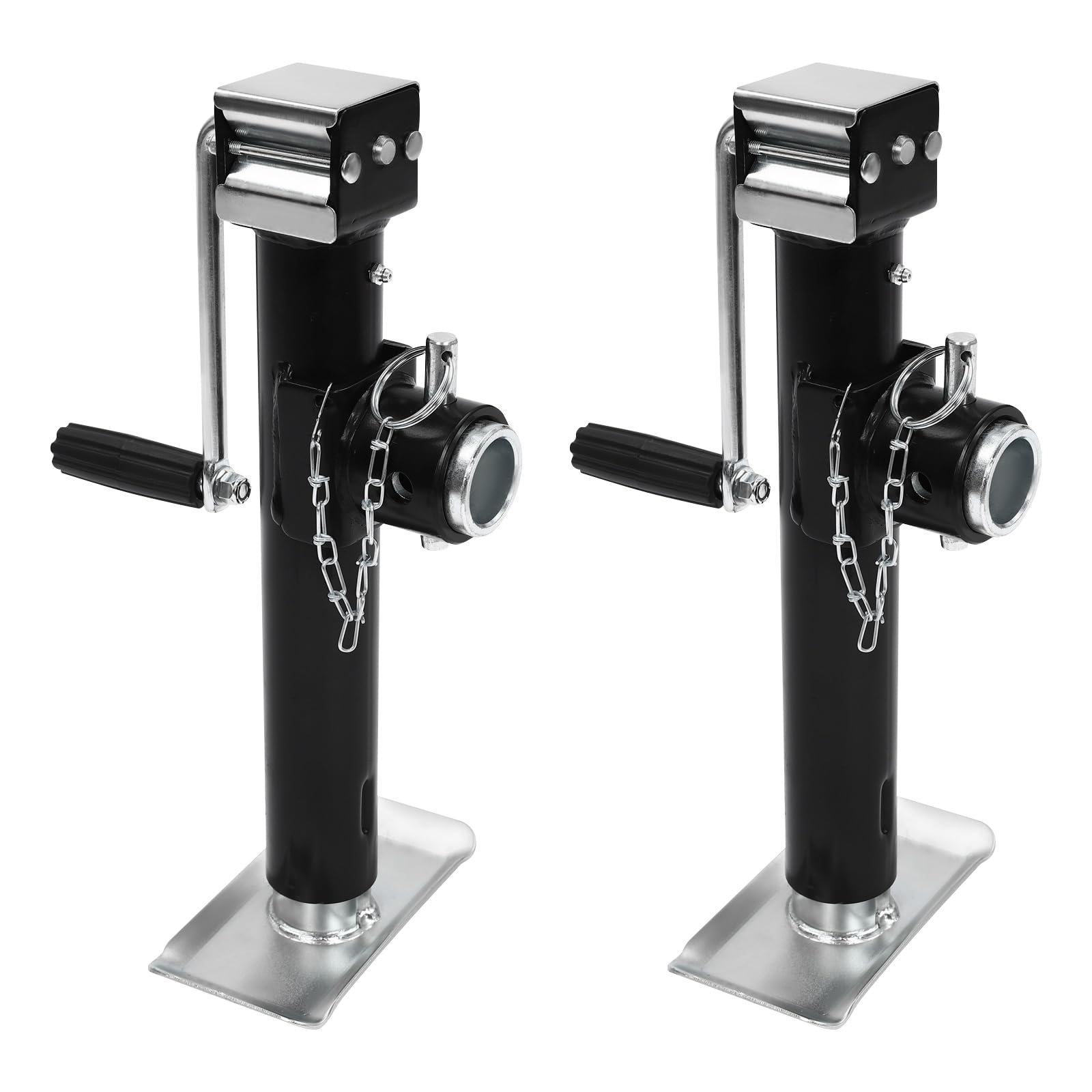 Ecoggeder 1PCS/2PCS Anhänger Stützen Höhenverstellbar: 45,5-71 cm Stützfüße mit Kurbel 1t Stützlast Schwerlaststütze Ausdrehstütze für Anhänger, Wohnwagen, Yacht (2) von Ecoggeder