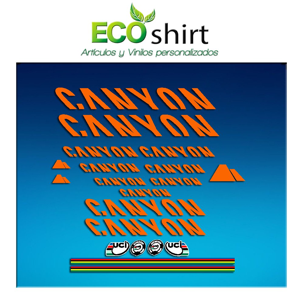 Ecoshirt, CF-1874-3KRW, Stickers Canyon Bike Aufkleber Decals Autocollants Adesivi Frame, orange von Ecoshirt
