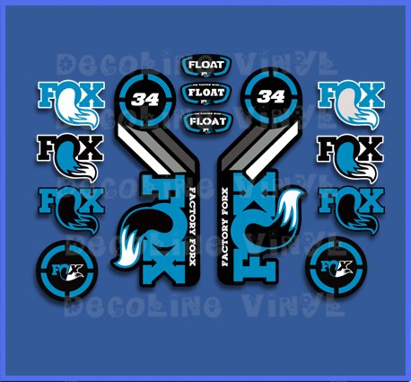 Ecoshirt Aufkleber Fox Float 34 2015 Heritage Dp1088 Aufkleber Decals Autocollants Adesivi Blau von Ecoshirt
