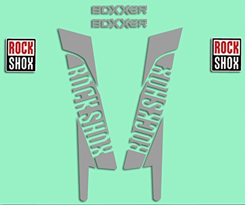 Ecoshirt, MU-7WQ7-VQAB, Gabel Aufkleber Rockshox Boxxer 2015 R277 Fork Stickers Aufkleber Decals Autocollants Adesivi, Silber von Ecoshirt