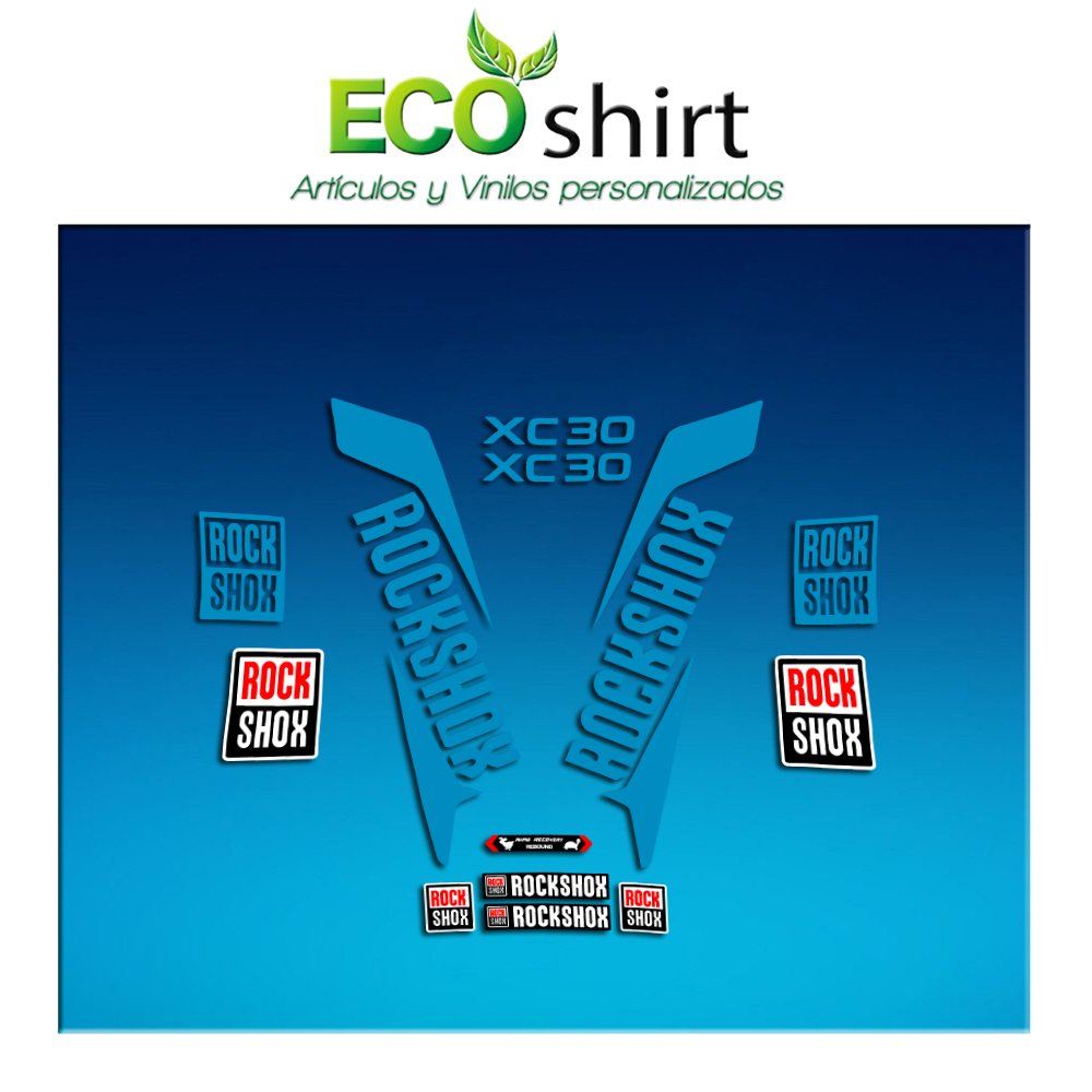 Ecoshirt 16-NZ84-CL7G Sticker Stickers Fork Rock Shox Xc32 2017 Am170 Aufkleber Decals Autocollants Adesivi Forcela, Blau von Ecoshirt
