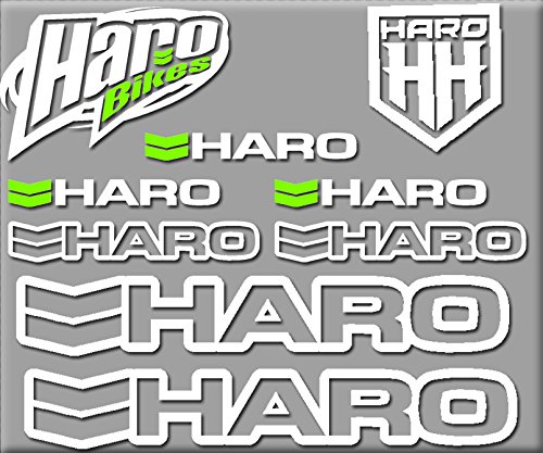 Ecoshirt Aufkleber HARO Bikes R200 Aufkleber Decals Autocollants Adesivi weiß von Ecoshirt