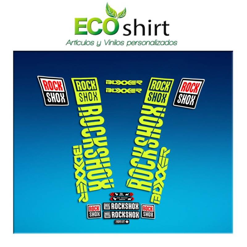 Ecoshirt 2G-KWL3-BI77 Aufkleber Stickers Fork Rock Shox Boxxer 2018 Am190 Aufkleber Decals Autocollants Adesivi Forcela, Gelb Fluor 029 von Ecoshirt