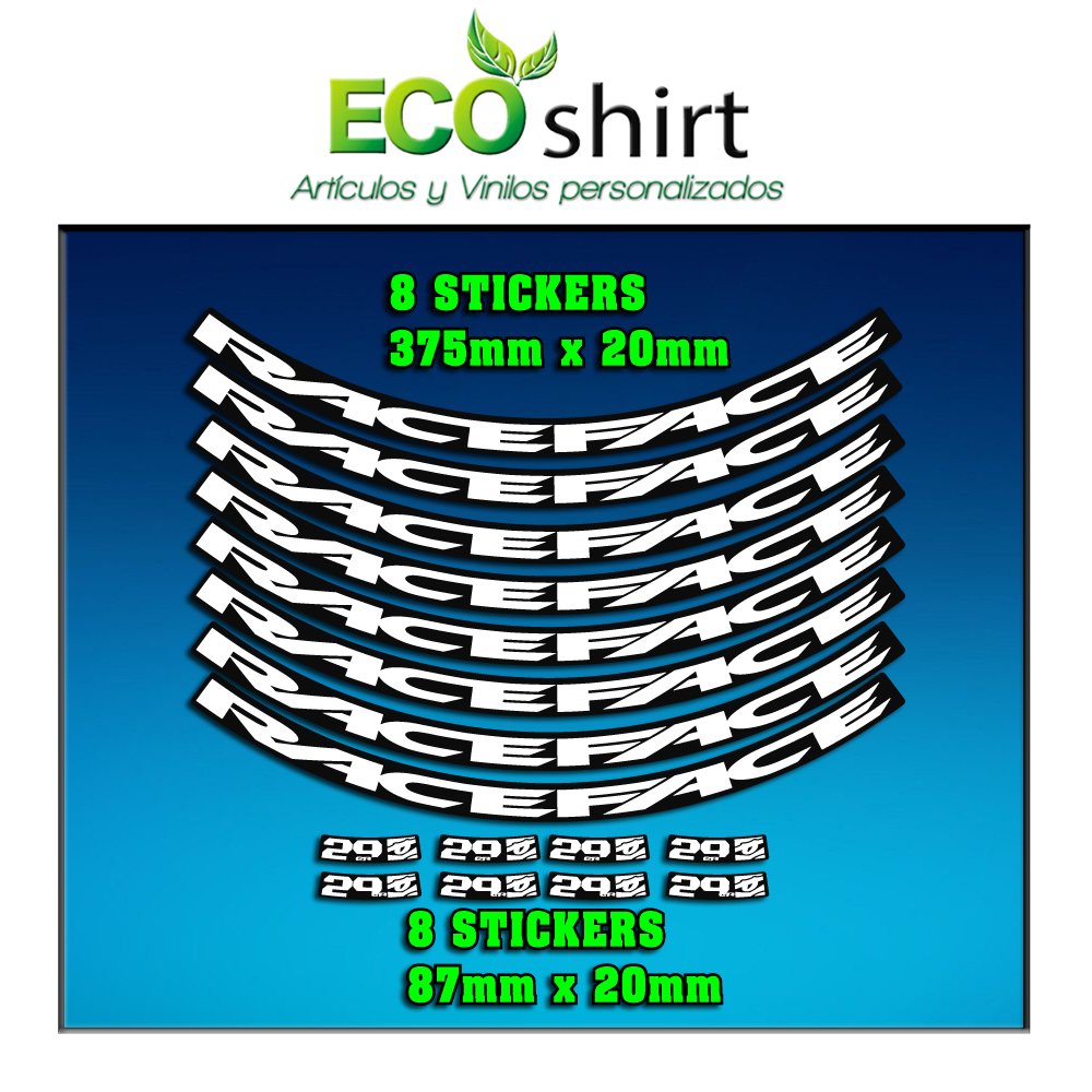 Ecoshirt 3M-G467U K0CZ Aufkleber Felge Rim Raceface 29 Zoll Am54 Bike MTB Downhill von Ecoshirt