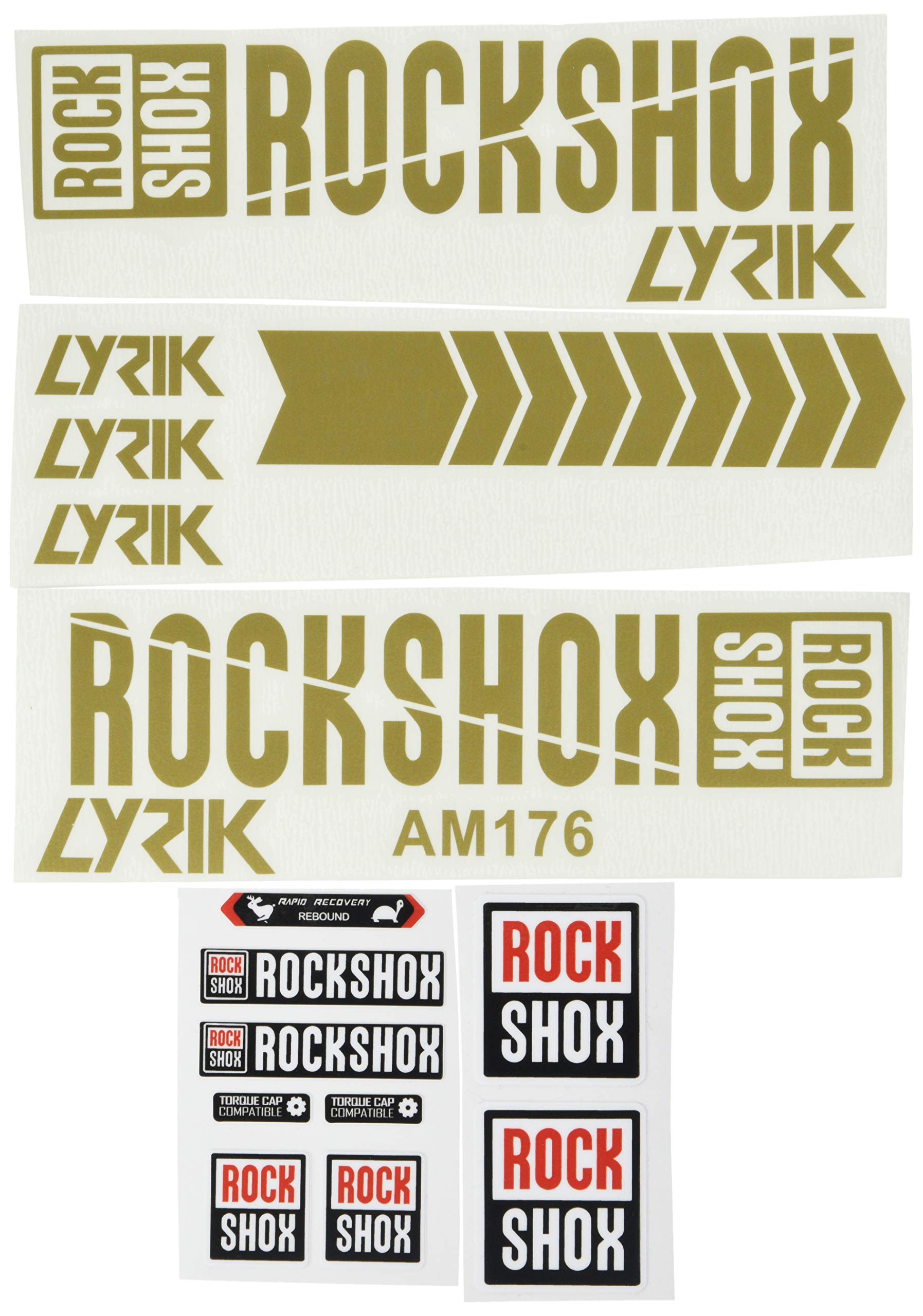 Ecoshirt Aufkleber Fork Rock Shox Lyrik 2018 AM176 Aufkleber Decals Autocollants Adesivi Forcela, Gold von Ecoshirt