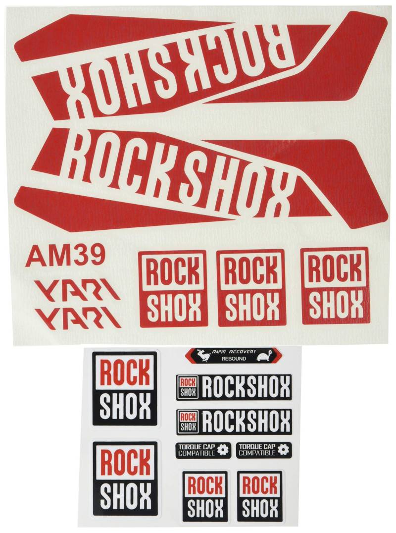 Ecoshirt Aufkleber Gabel Stickers Fork Rockshox Yari 2016 AM39 Stickers Aufkleber Decals Adesivi Bike BTT MTB Cycle, Rot 26" und 27.5" von Ecoshirt