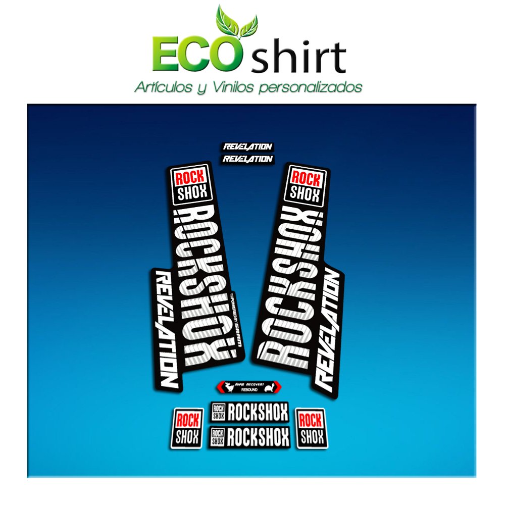 Ecoshirt Aufkleber Stickers Gabel Rock Shox Revelation 2018 AM132 Fork Aufkleber MTB von Ecoshirt