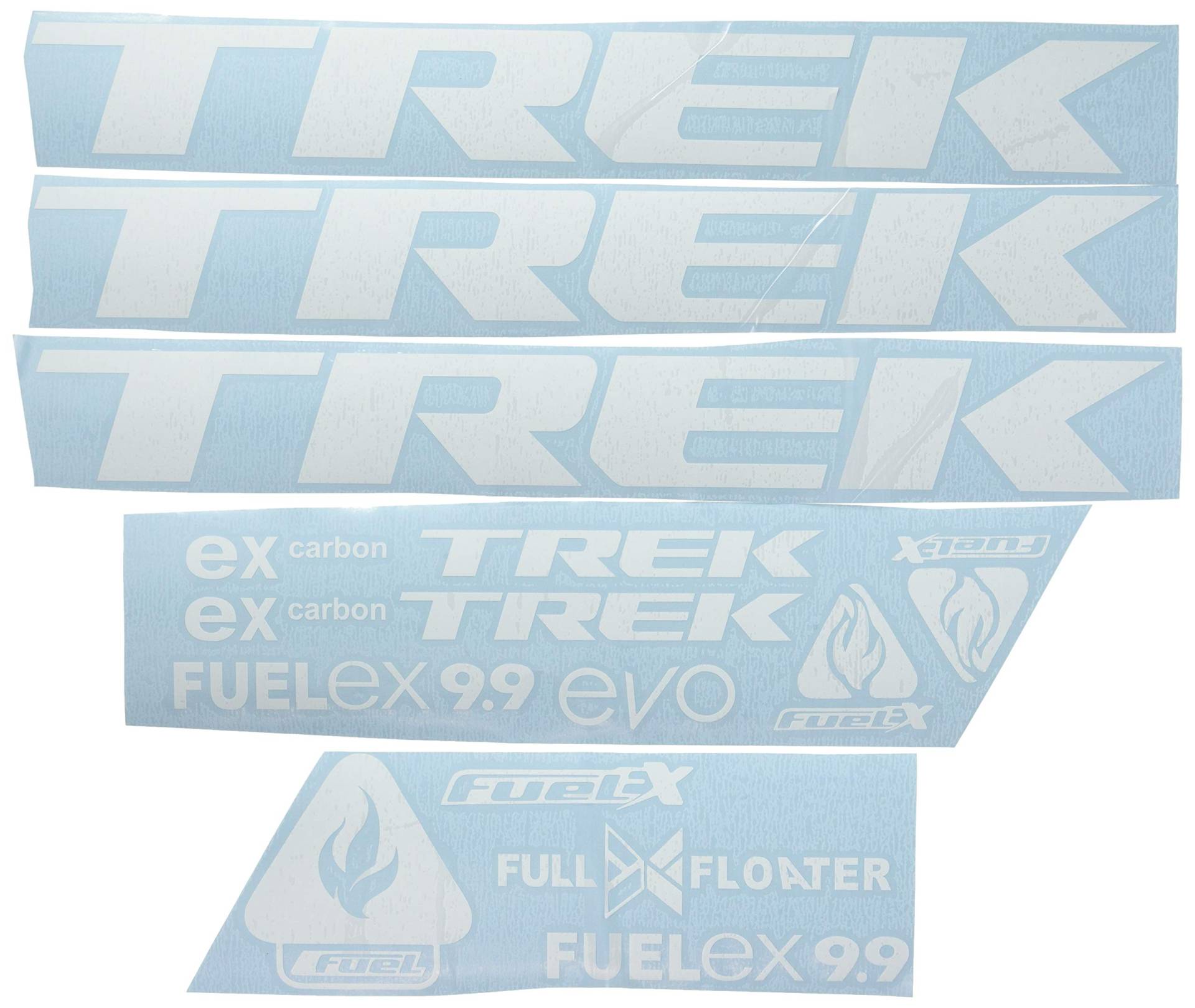 Ecoshirt Aufkleber Trek Fuel Ex 9.9 Bikes F144 Stickers Aufkleber Decals Autocollants Adesivi MTB BTT, Weiß von Ecoshirt
