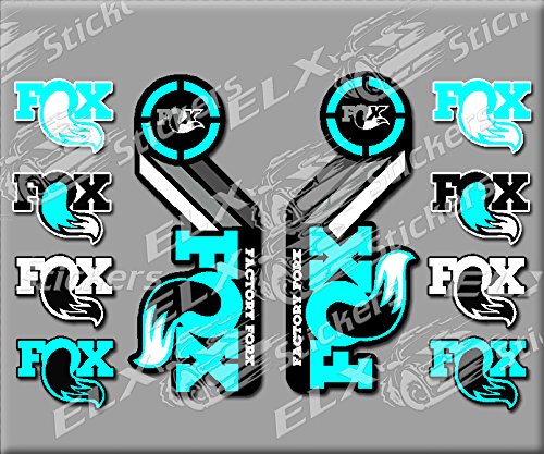 Ecoshirt Fork Fox 2015 Heritage R231 Stickers Aufkleber Decals Autocollants Adesivi, Türkis von Ecoshirt