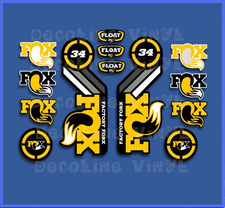 Ecoshirt Fox Float 34 2015 Heritage Dp1088 Stickers Aufkleber Decals Autocollants Adesivi, Gelb von Ecoshirt