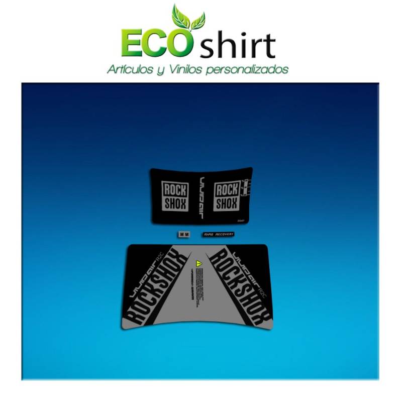 Ecoshirt H0-LF4Z-GIY8 Aufkleber Shock Rock Shox Vivid Rc2 Am202 Aufkleber Sticker Stoßdämpfer MTB Downhill, Grau von Ecoshirt