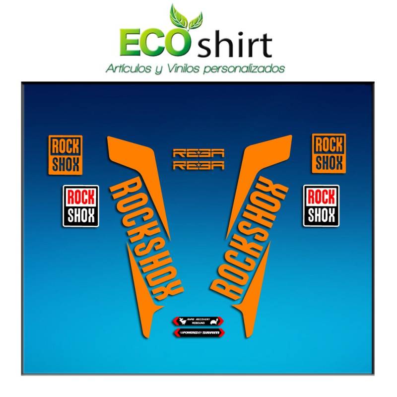 Ecoshirt Aufkleber Fork Rockshox Reba 2016 Am33 Aufkleber Decals Adesivi Bike BTT MTB Cycle, Orange 29" von Ecoshirt