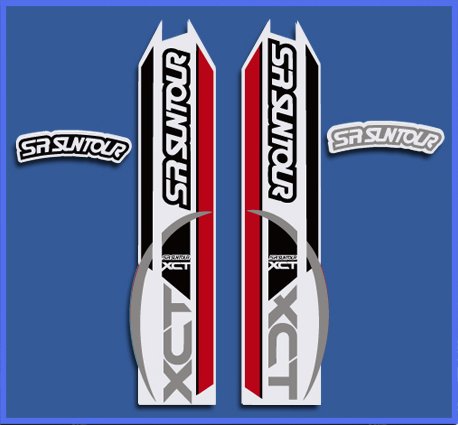 Ecoshirt Aufkleber Fork SR Suntour Dp1109 Stickers Aufkleber Decals Autocollants Adesivi, grau von Ecoshirt