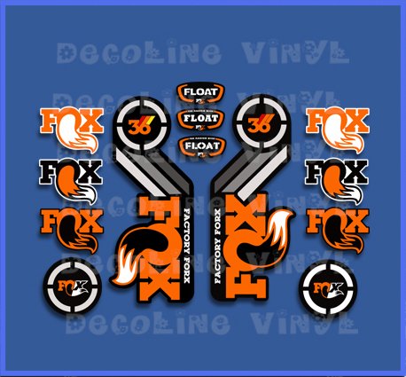 Ecoshirt Fork Fox Float 36 2015 Heritage Dp1087 Stickers Aufkleber Decals Autocollants Adesivi, Orange von Ecoshirt