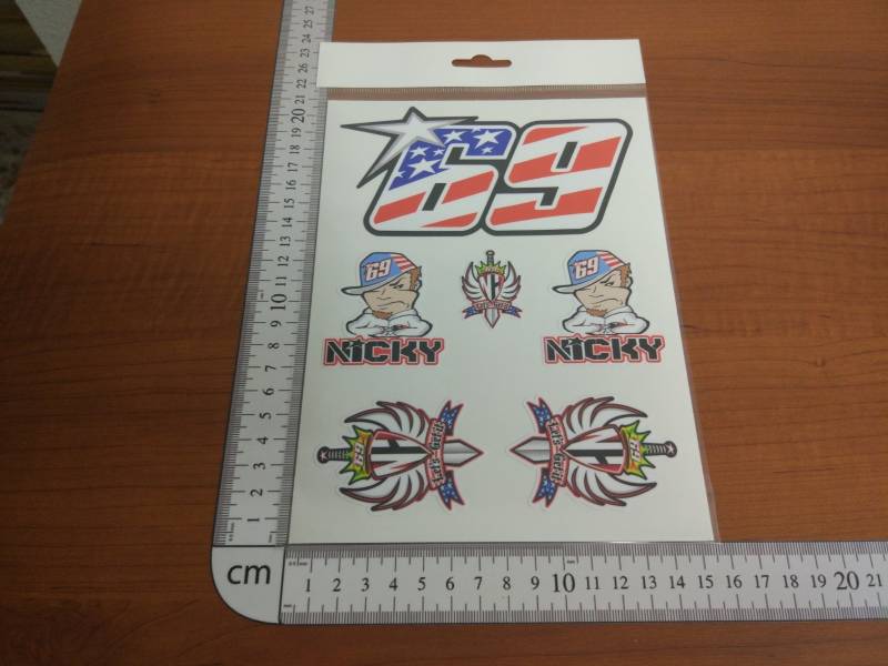 Ecoshirt NZ-KR49-QY9T Aufkleber Stickers Nicky Hayden 69 Kentucky Pg25 Aufkleber Autocollants Adesivi Moto GP Decals Sbk Rossi von Ecoshirt