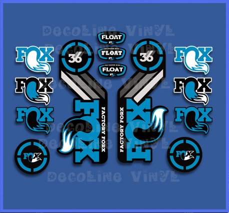 Ecoshirt Fork Fox Float 36 2015 Heritage Dp1087 Stickers Aufkleber Decals Autocollants Adesivi, Blau von Ecoshirt
