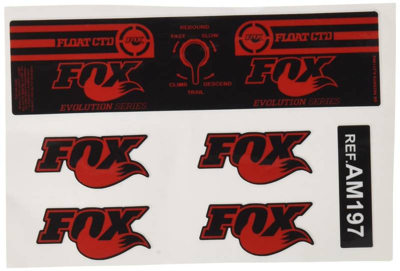 Ecoshirt Sticker Shock Fox Float CTD Evolution Series Am197 Aufkleber Decals Autocollants Stoßdämpfer, Rot von Ecoshirt