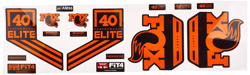 Ecoshirt Stickers Fork Fox 40 Performance Elite 2017 Am96 Aufkleber Decals Autocollants Adesivi Forcela Gabel Fourche, Orange von Ecoshirt