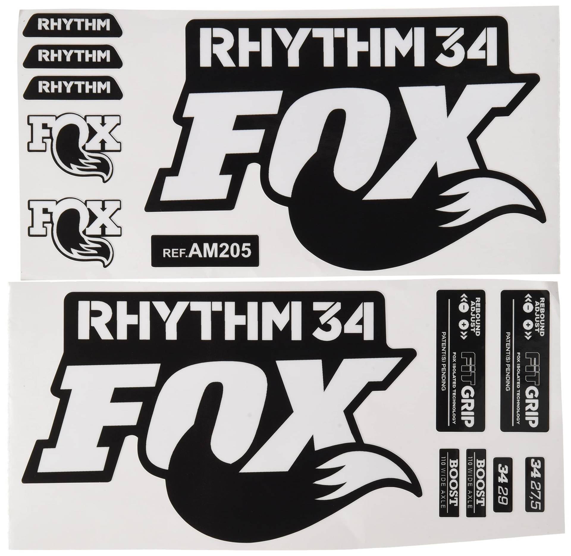 Ecoshirt Stickers Fork Fox 34 Rhythm Am205 Aufkleber Decals Autocollants, Weiß von Ecoshirt