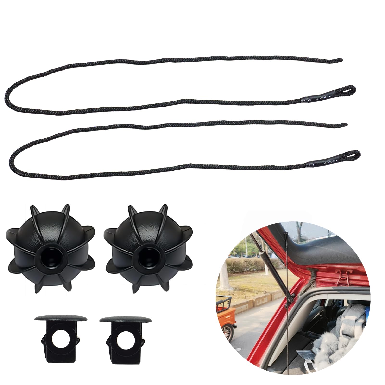2 Stück Kofferraum Halteband Hutablage Schwarz,Tankdeckel Halteband für alle Automodelle, Universal Haltebänder mit 50 cm Länge, Ersatz für Kofferraumabdeckung mit Gummiball Clips 2 Stück Kofferraum Halteband Hutablage Schwarz,Tankdeckel Halteband für alle Automodelle, Universal Haltebänder mit 50 cm Länge, Ersatz für Kofferraumabdeckung mit Gummiball Clips von Eddrfy