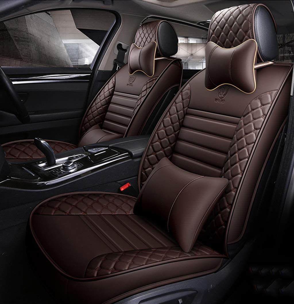 Ededi Universal Auto Sitzbezüge Set PU Leder Autositzbezüge zum Vorderseite und Rückseite 5 Sitze, 9-teiliges Set von Ededi