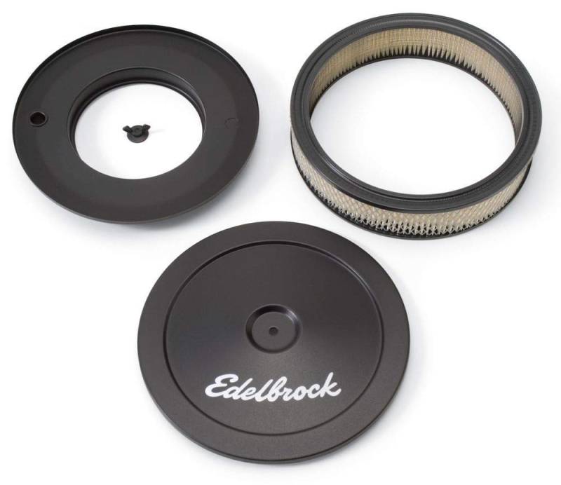 Edelbrock 1203 Pro-Flo Luftreiniger, rund, 25,4 cm, mit 5,1 cm Papierelement, Schwarz von Edelbrock