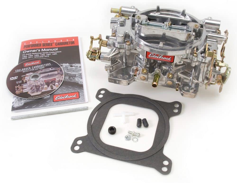 Edelbrock 1405 Performer 600 CFM Vierkantbohrung 4-Barrel Luftventil sekundärer manueller Choke neuer Vergaser von Edelbrock